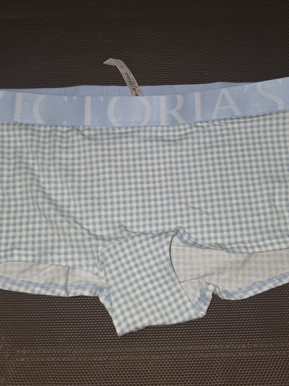 Victoria's Secret  Blue Gingham Boyshorts LARGE